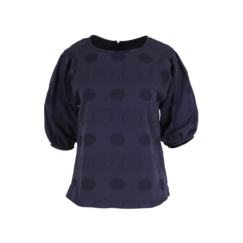 Universal Blouse Navy in Cotton Blend