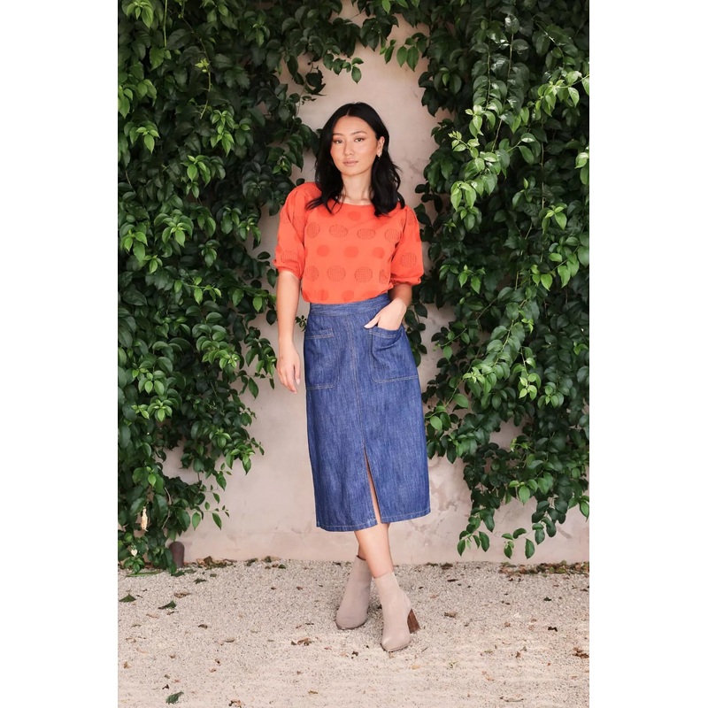 Universal Blouse Orange in Cotton Blend