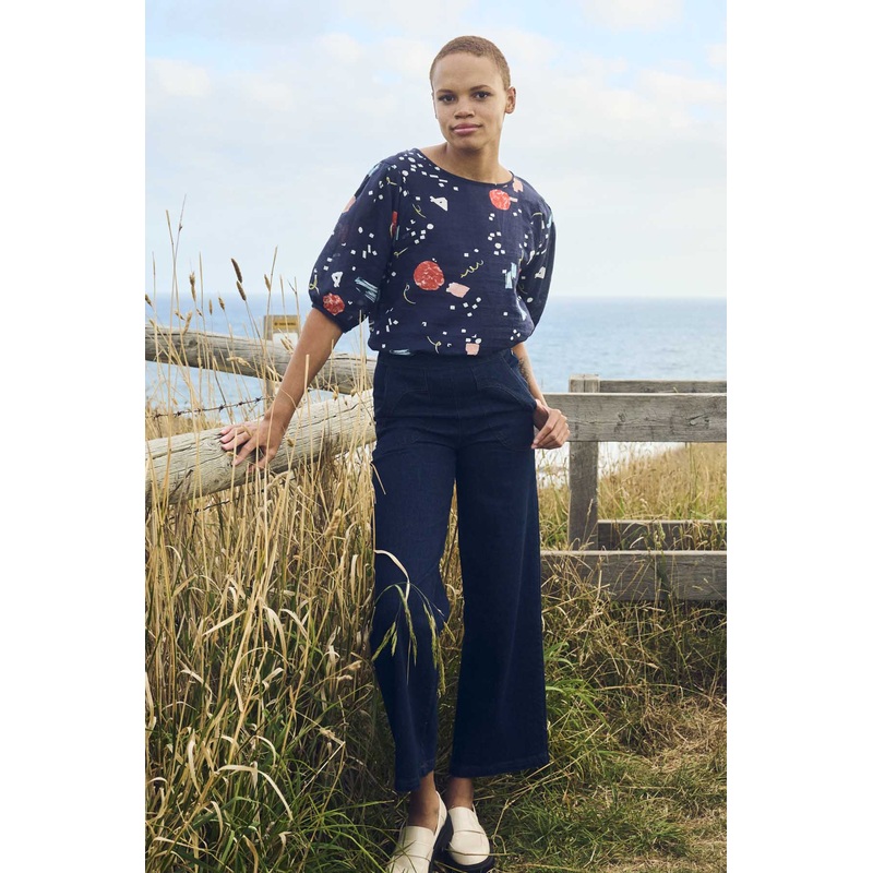 Galaxy Blouse Navy in Cotton
