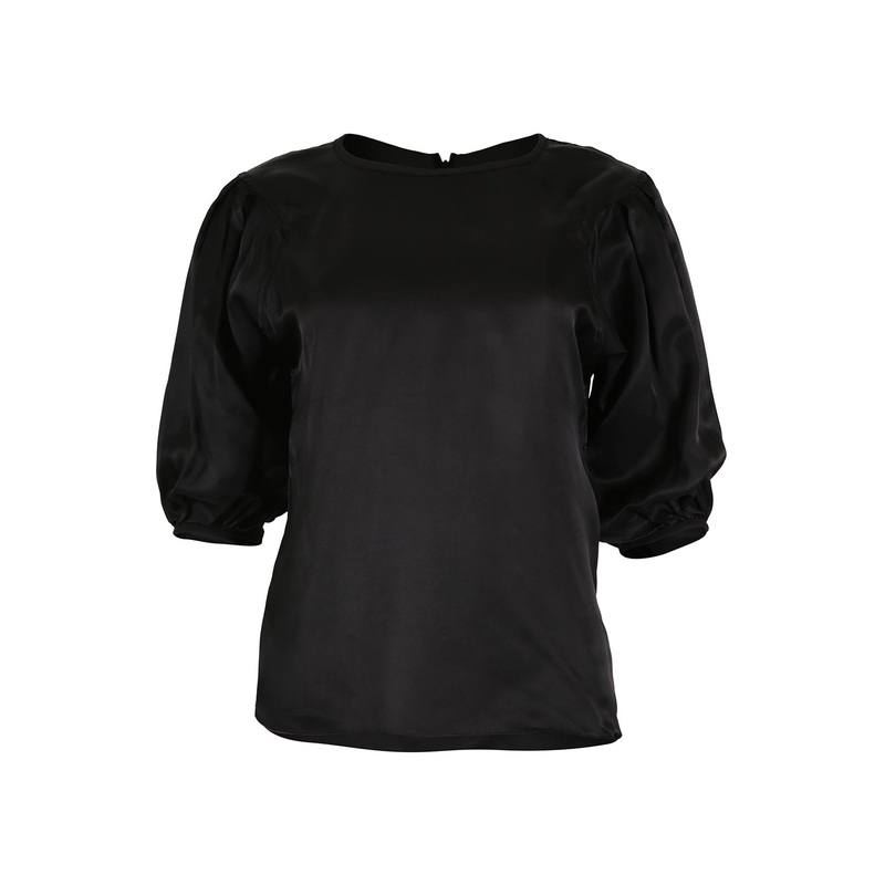 Lavender Fields Blouse Black in Satin Twill