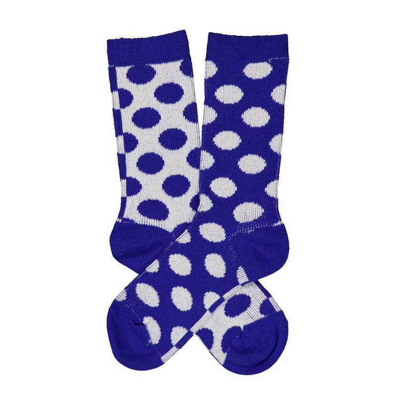 2 in 1 Spot Socks Blue/White