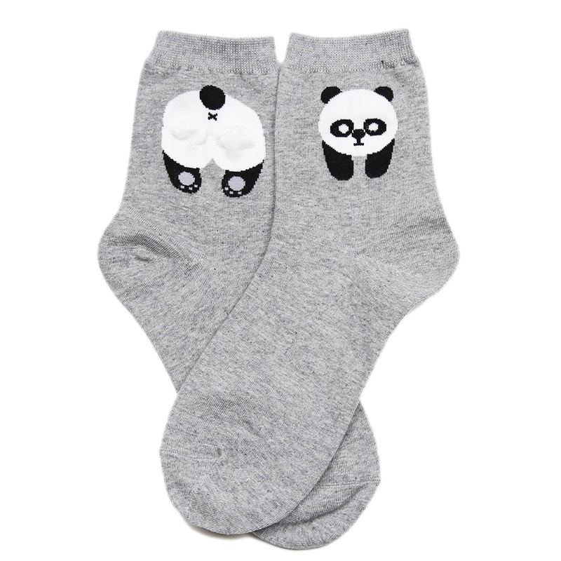 Cheeky Panda Bum Cotton Socks Grey