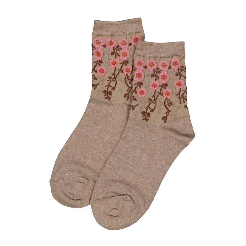 Cherry Blossom Socks Latte