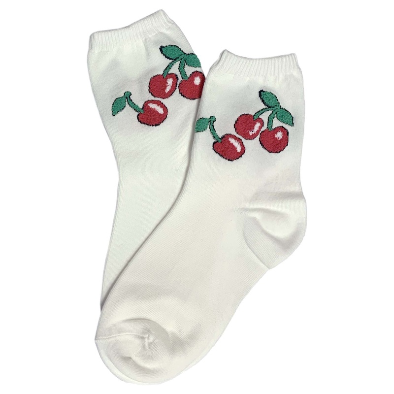 Cherry On Top Socks White