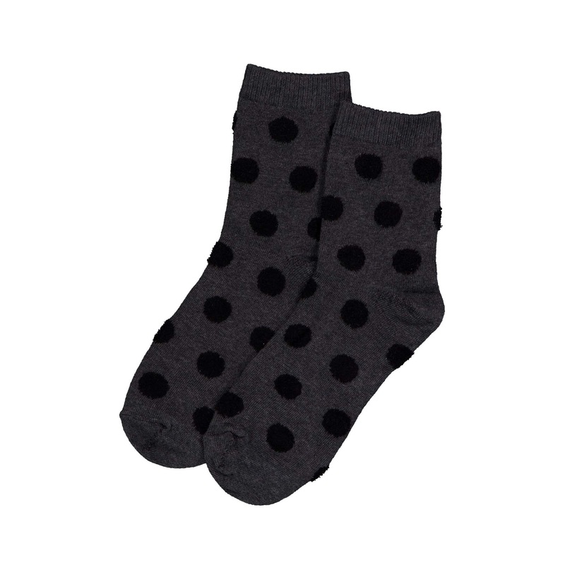 Fuzzy Spot Socks Grey