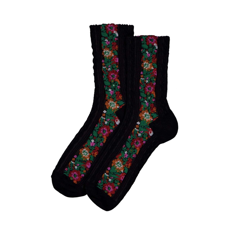 Midnight Garden Socks Black