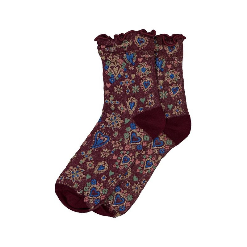 Ornamental Sparkle Socks Vino