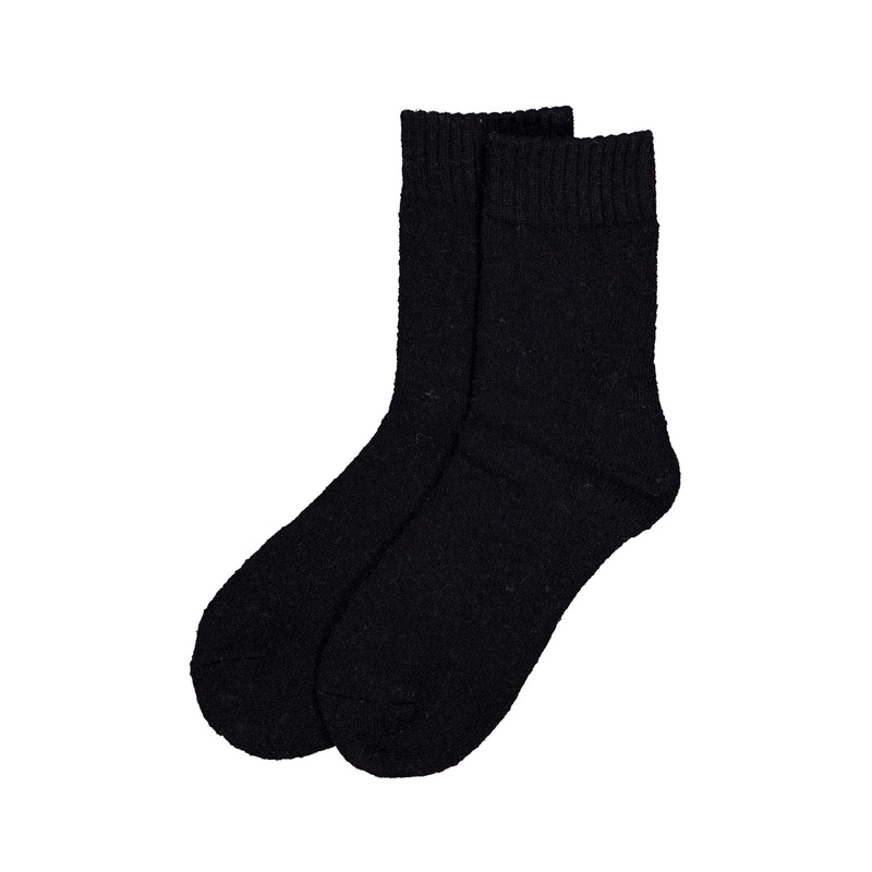 Plush Wool Socks Jet Black