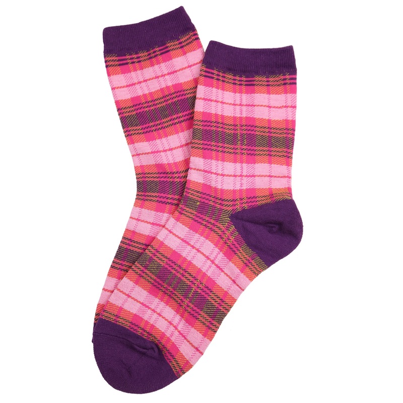 Seamo Tartan Socks Purple