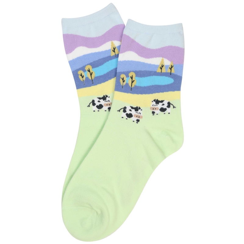 Small Town Cotton Socks Light Green