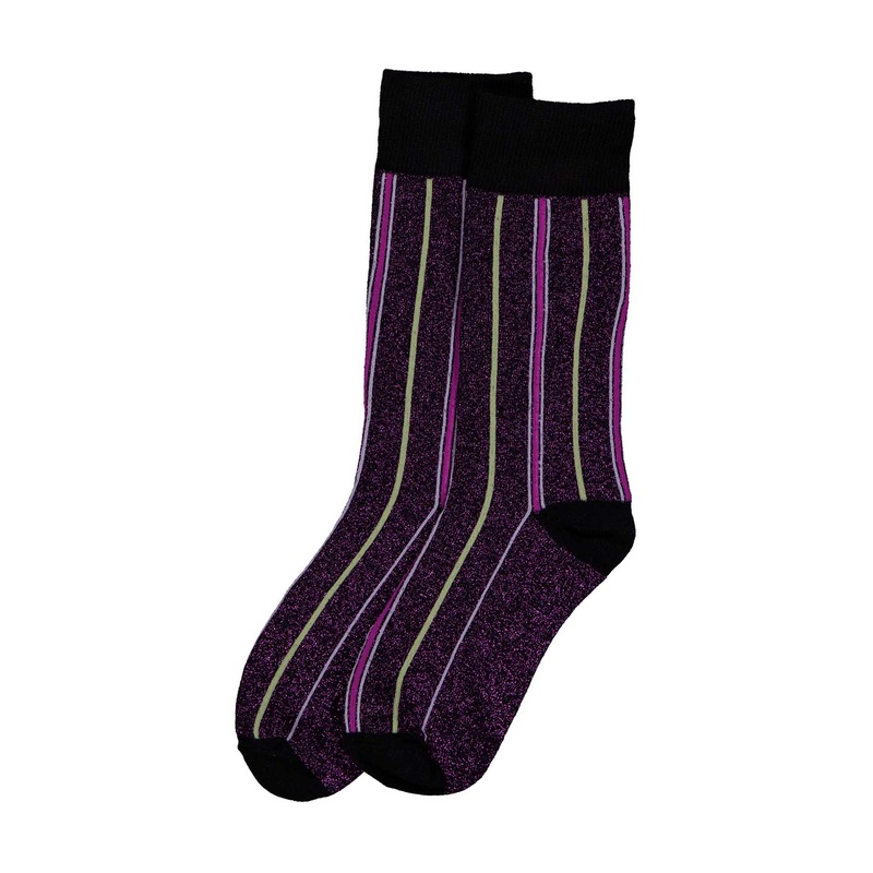 Sparkling Racing Stripe Socks Purple