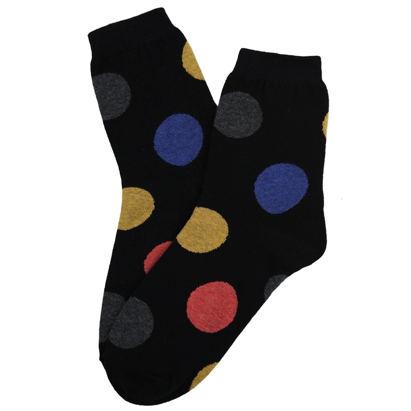 Super Spot Cotton Socks Black