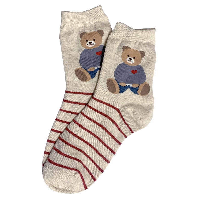 Ted on Stripes Socks Beige