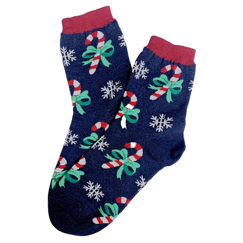 Candy Cane Socks Navy