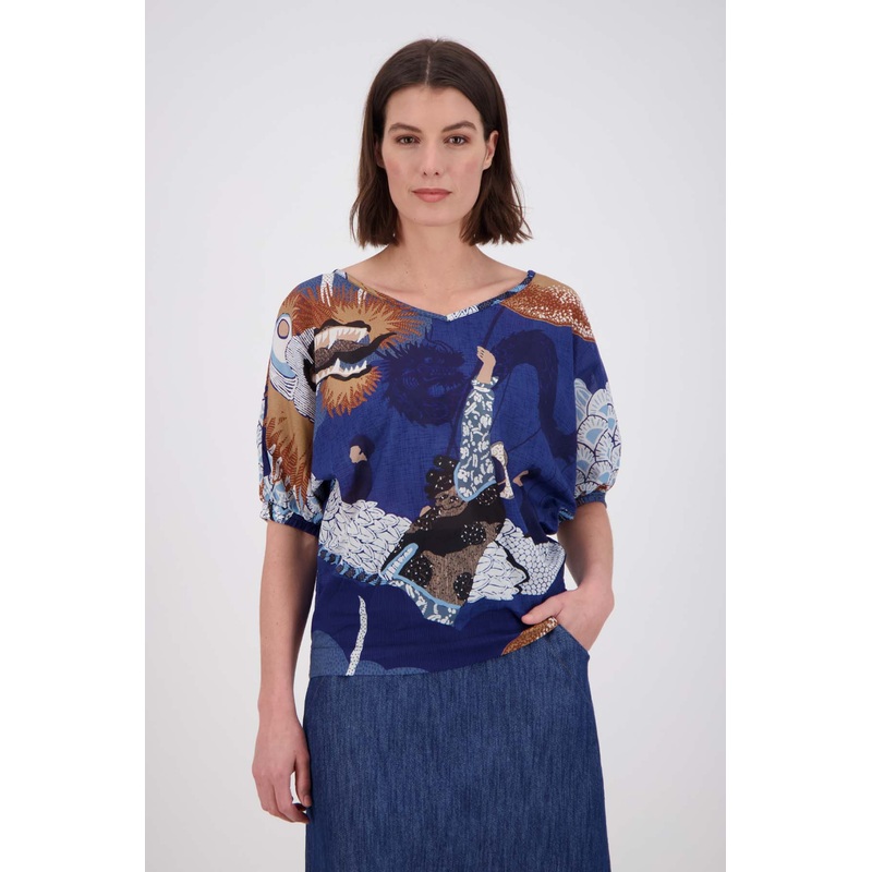 Festival Camisa Blue in Cotton