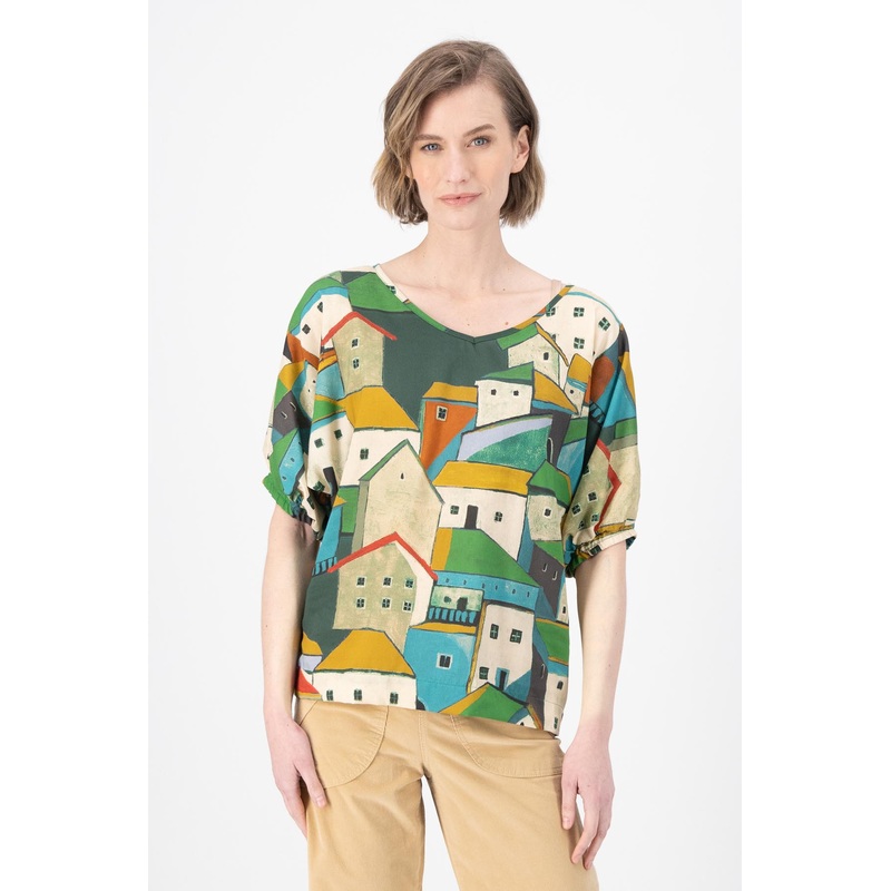 Pueblito Camisa Green in Fine Tencel