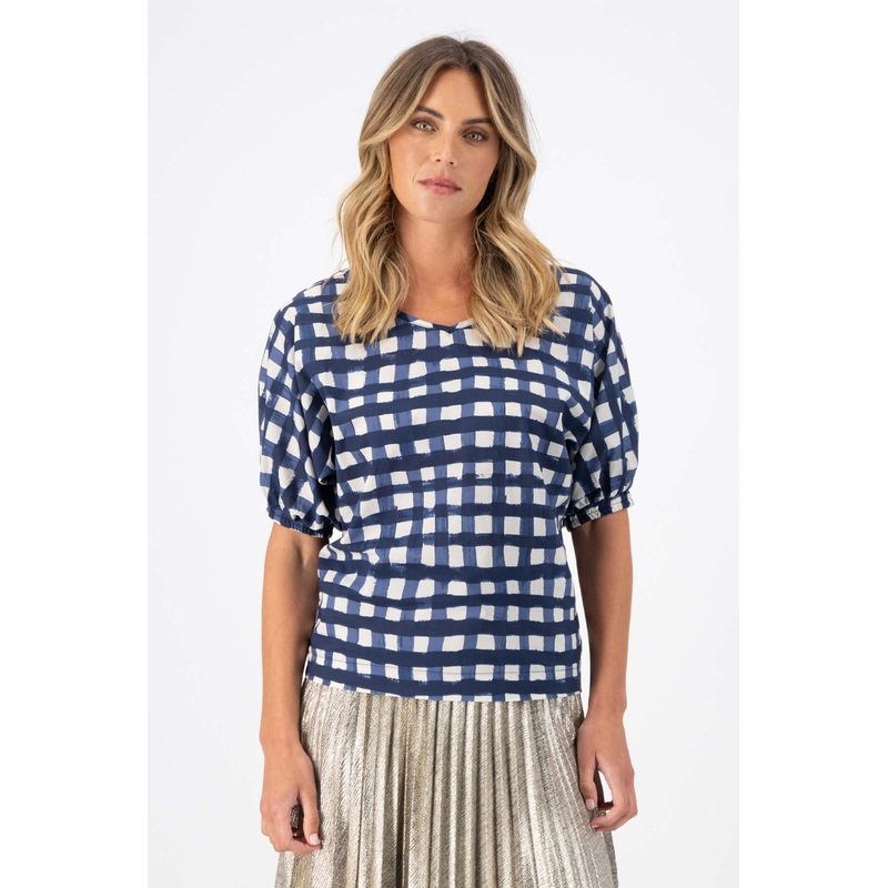 Rosa Camisa Navy in Cotton