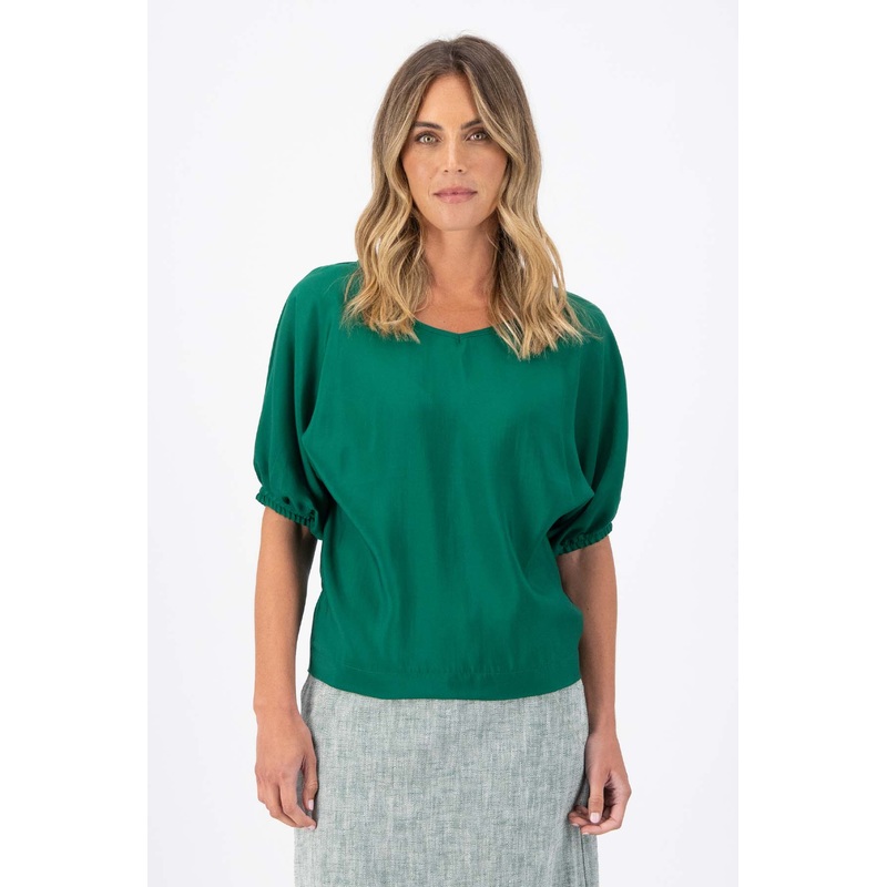 Skyscraper Camisa Dark Green in Fine Tencel