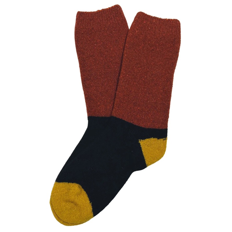 Terrific Triple Tone Wool Socks Rust