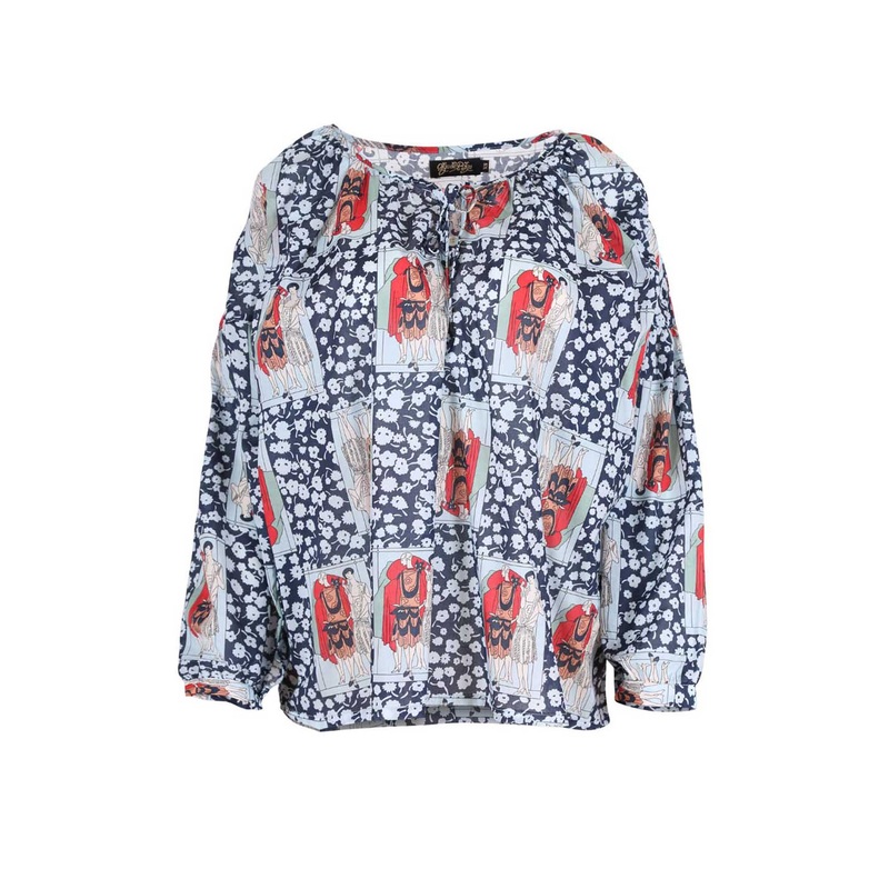 Felix Leila Blouse Navy in Cotton