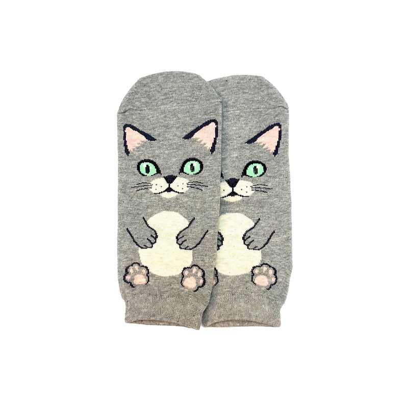 Grey Cat Nap Ankle Socks