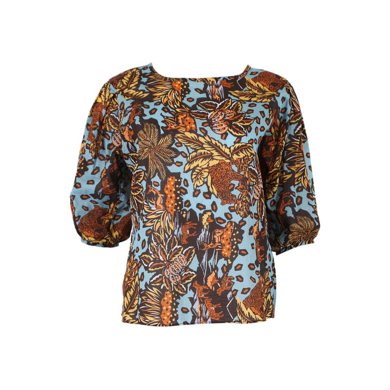 La Jungla Blouse in Seersucker