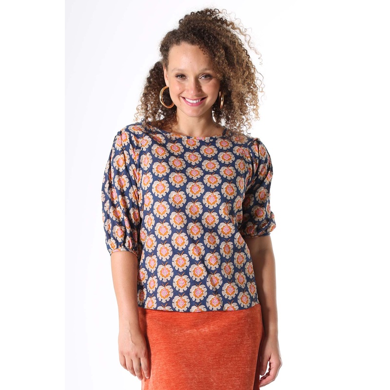 Olga-de-Lis Blouse in Seersucker