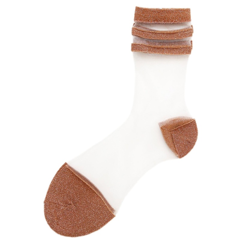 Sheer Glitter Socks Gold