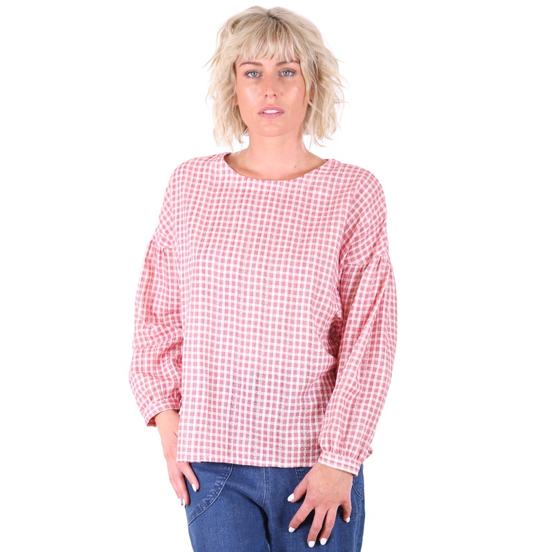 Suellen Gingham Blouse Red