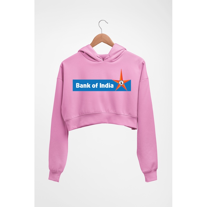 Bank of India Crop HOODIE FOR WOMEN