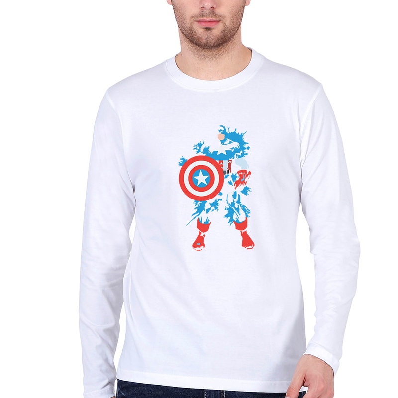 Captain America Superhero Full Sleeves T-Shirt for Men EMC50259000585