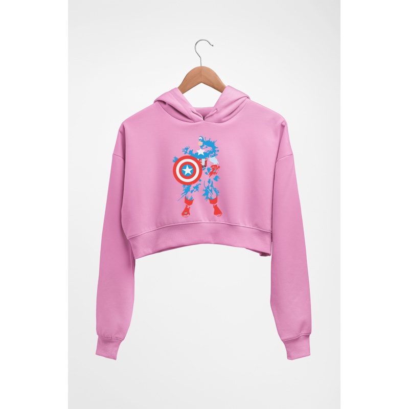 Captain America Superhero Crop HOODIE FOR WOMEN EMC50259000517