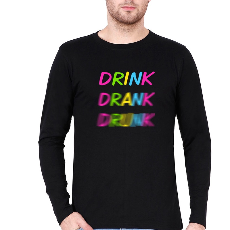 Drink Alcoholic Full Sleeves T-Shirt for Men