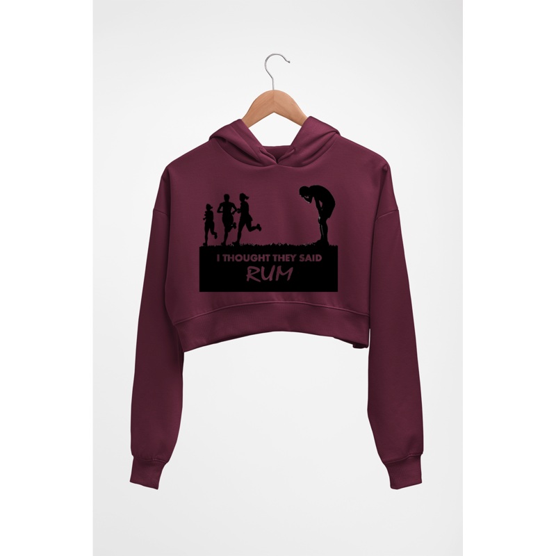 Rum Funny Crop HOODIE FOR WOMEN