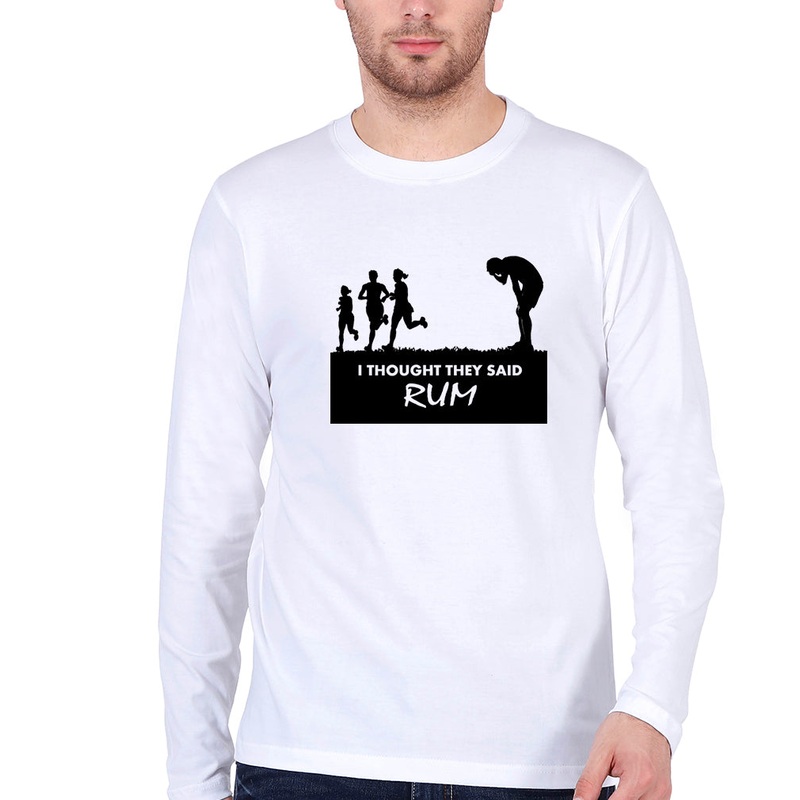 Rum Funny Full Sleeves T-Shirt for Men