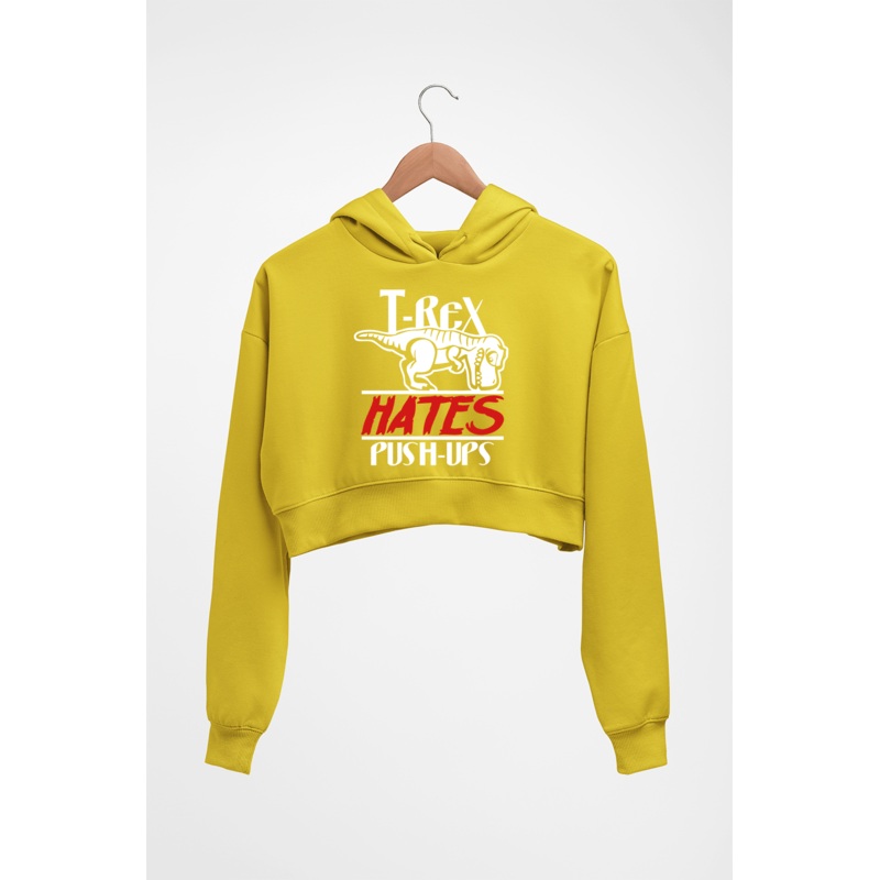 T-Rex Gym Funny Crop HOODIE FOR WOMEN