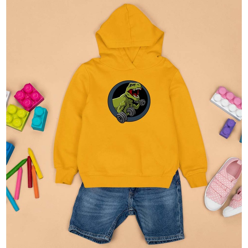 Angry T-Rex Gym Kids Hoodie for Boy/Girl