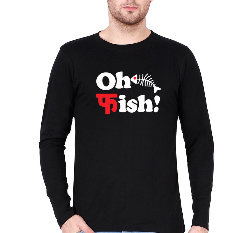 Fish Funny Full Sleeves T-Shirt for Men