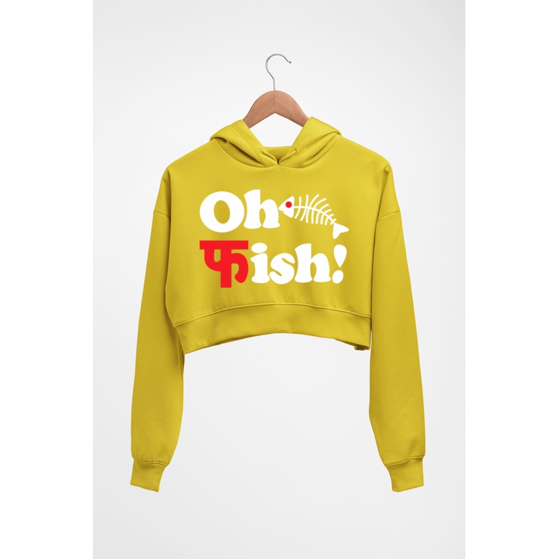 Fish Funny Crop HOODIE FOR WOMEN