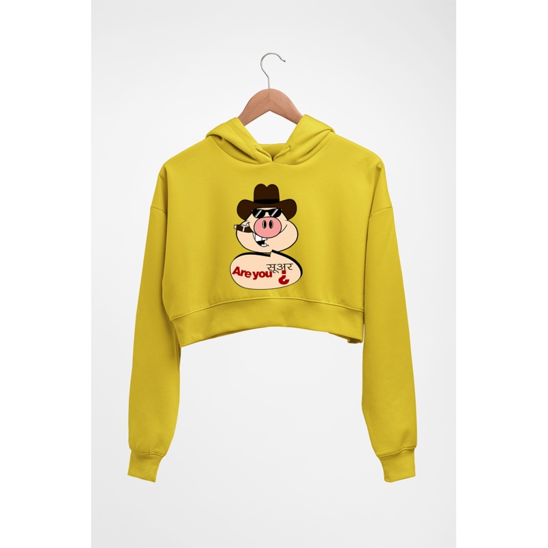 Pig Funny Crop HOODIE FOR WOMEN