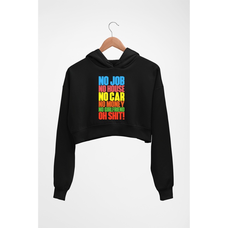Oh Shit Funny Crop HOODIE FOR WOMEN