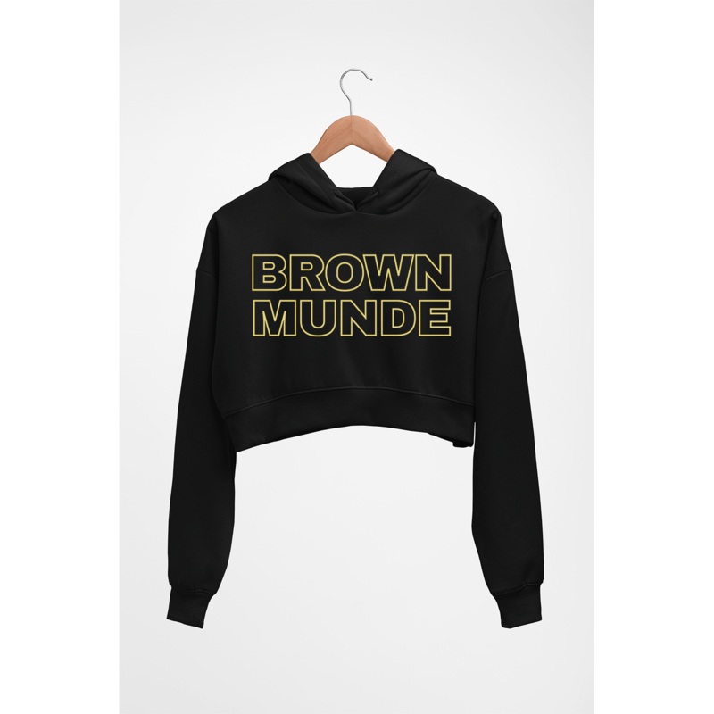 BROWN MUNDE Crop HOODIE FOR WOMEN
