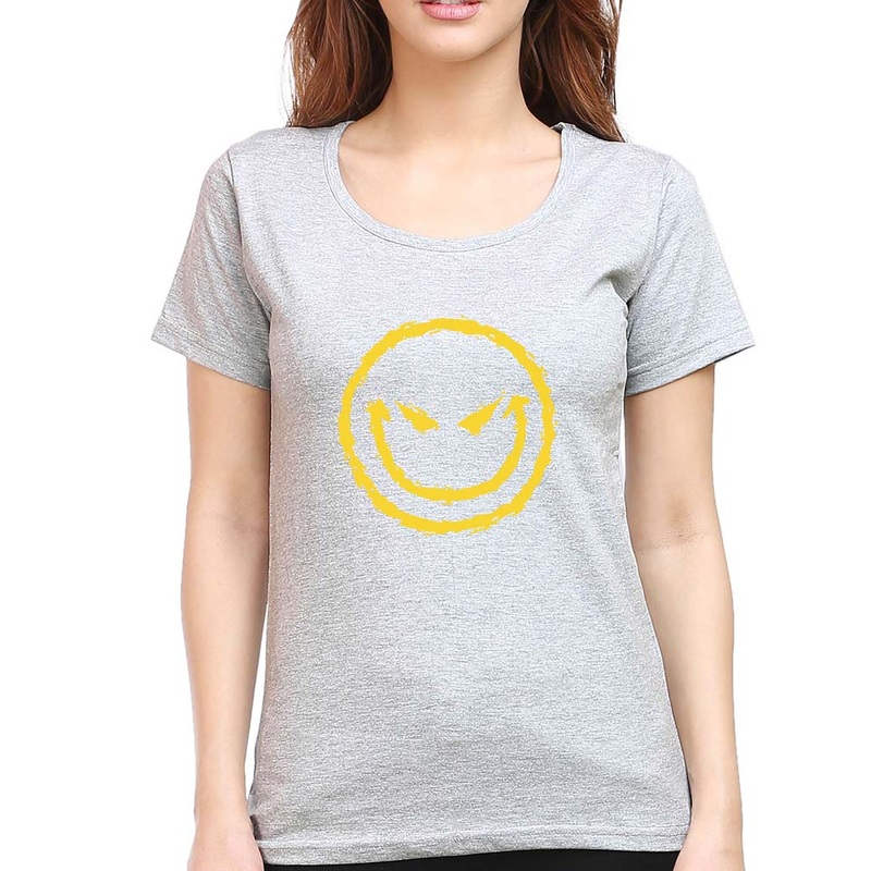 Evil Smile Emoji T-Shirt for Women
