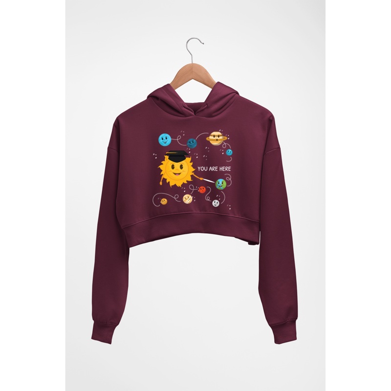 Solar System Crop HOODIE FOR WOMEN