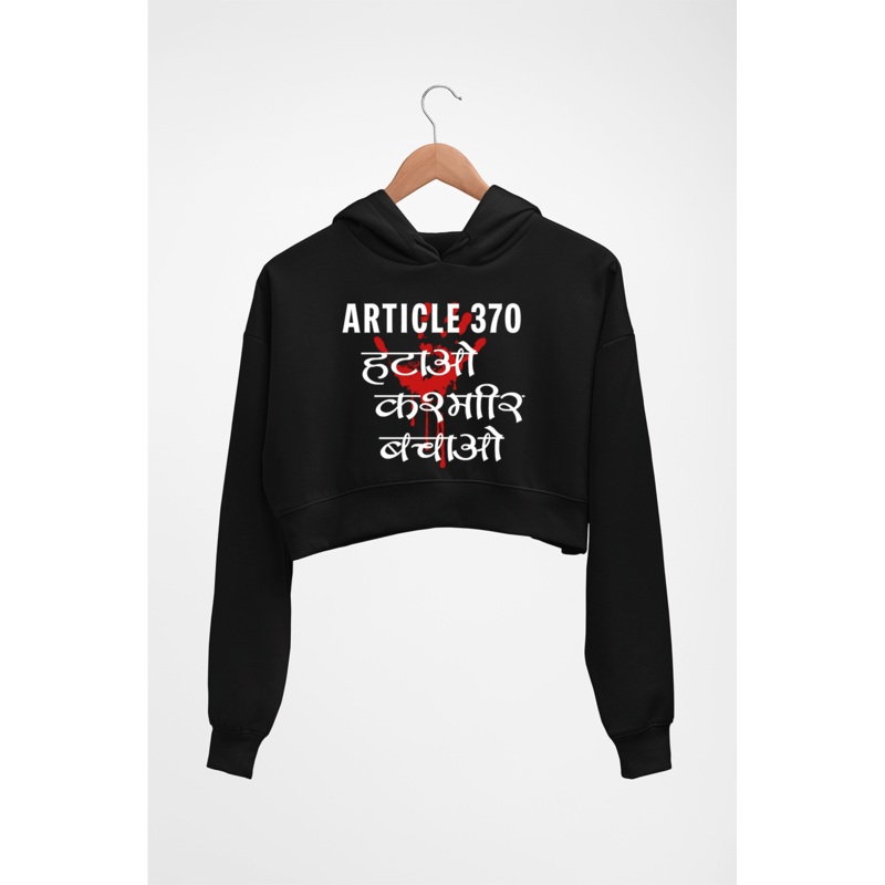 Article 370 Crop HOODIE FOR WOMEN