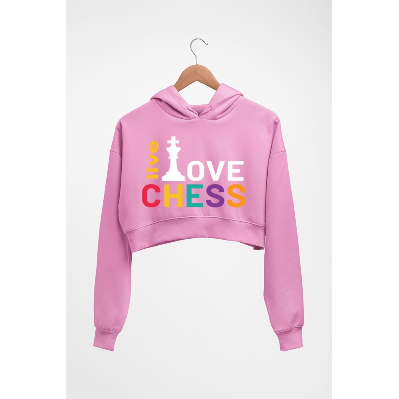 Chess Love Crop HOODIE FOR WOMEN