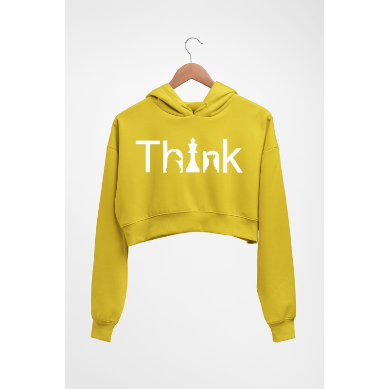 Chess Think Crop HOODIE FOR WOMEN