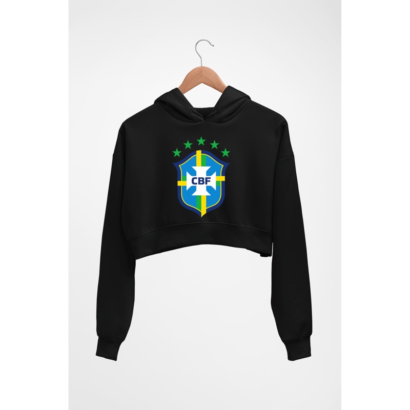 Brazil Football Crop HOODIE FOR WOMEN EMC50258995664