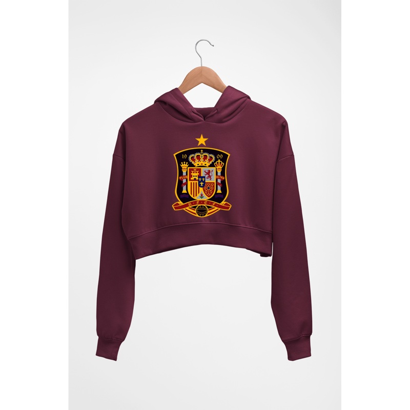 Spain Football Crop HOODIE FOR WOMEN EMC50258995668