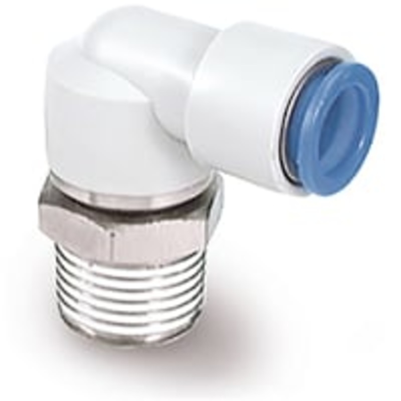 Adaptador neumtico del Roscar-a-Tubo del codo, M5 x varn de 0.8, empujar hacia adentro 6 milmetros